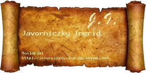 Javorniczky Ingrid névjegykártya